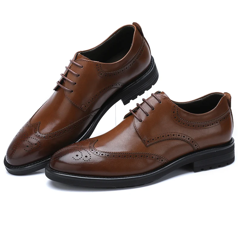 CAMEL Brock/Мужская обувь; Мужская обувь в английском стиле из натуральной кожи с резным узором; гибкая обувь из воловьей кожи; деловые повседневные туфли-оксфорды