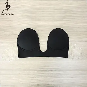 

One Piece Invisible Bra Wireless Self-adhesive Bralette Push Up Strapless Bras Sexy Push Up Brallete Silicone Gel Brasier Mujer