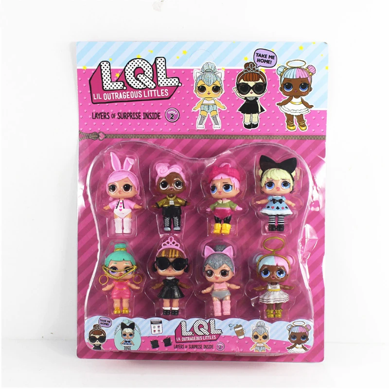 8pcs set LOL Resin Funny Baby Doll Action Figure Toys Dress Up Baby Dolls Gift For