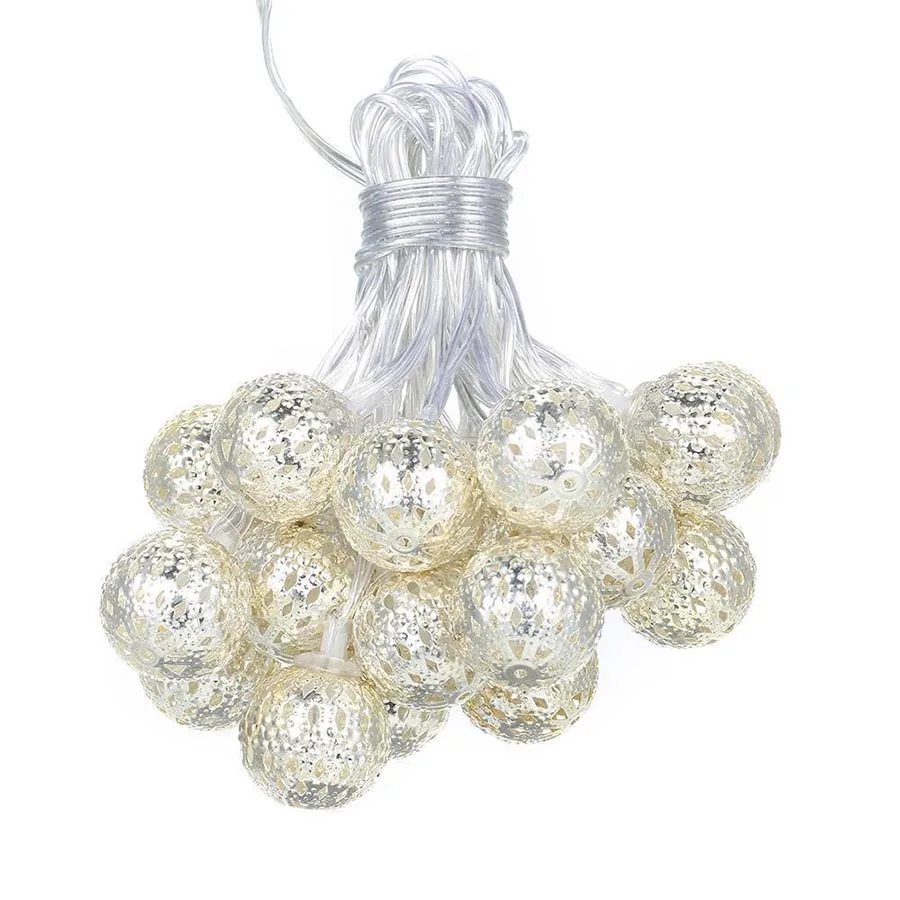 1-10m Iron Ball LED String Light Christmas Wedding Holiday Decoration String Fairy Light Indoor Outdoor Battery Sting Lamps (16)