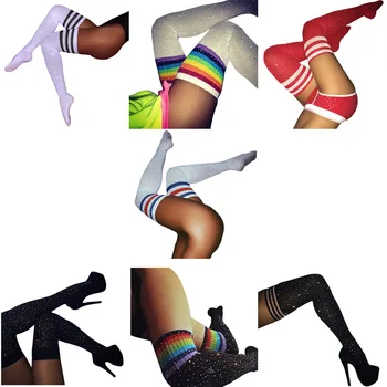 

New Fashion Design Sexy Winter Warm Over Knee Socks Thigh High Thick Socks Striped Stockings Striped For Women girl Wholesale