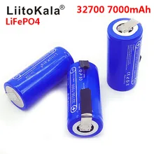 LiitoKala 3,2 V 32700 7000mAh 6500mAh LiFePO4 батарея 35A непрерывный разряд максимум 55A батарея высокой мощности+ никелевые листы
