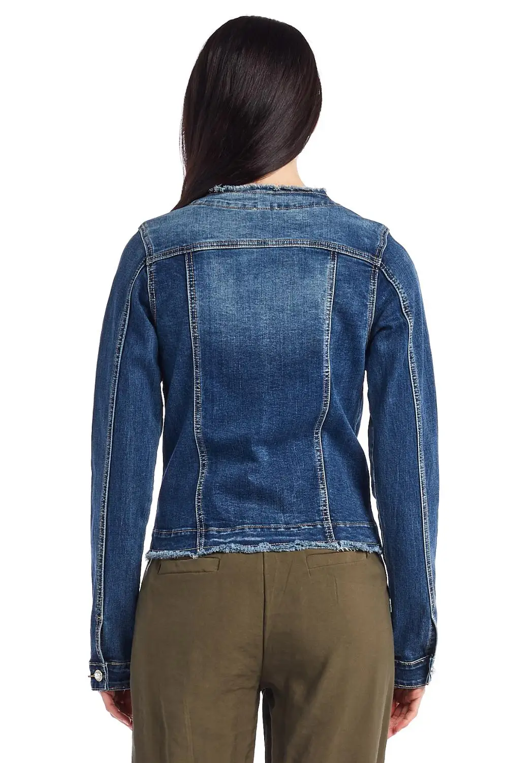 Pjd1116 Bleu Veste Avec 2019 Chesr Perles À Pop Longues O Femme Automne Denim cou Courte Printemps Manches Mince Chicamp; eI9WEHYbD2
