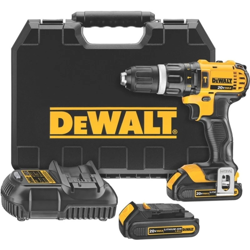 Дрель-шуруповерт аккумуляторная DeWalt DCD785C2 (2 Li-Ion батареи напряжение 18В, 2 скорости, крутящий момент до 60 Нм, 14-ти позиционный регулятор крутящего момента, светодиодная подсветка, реверс, кейс)