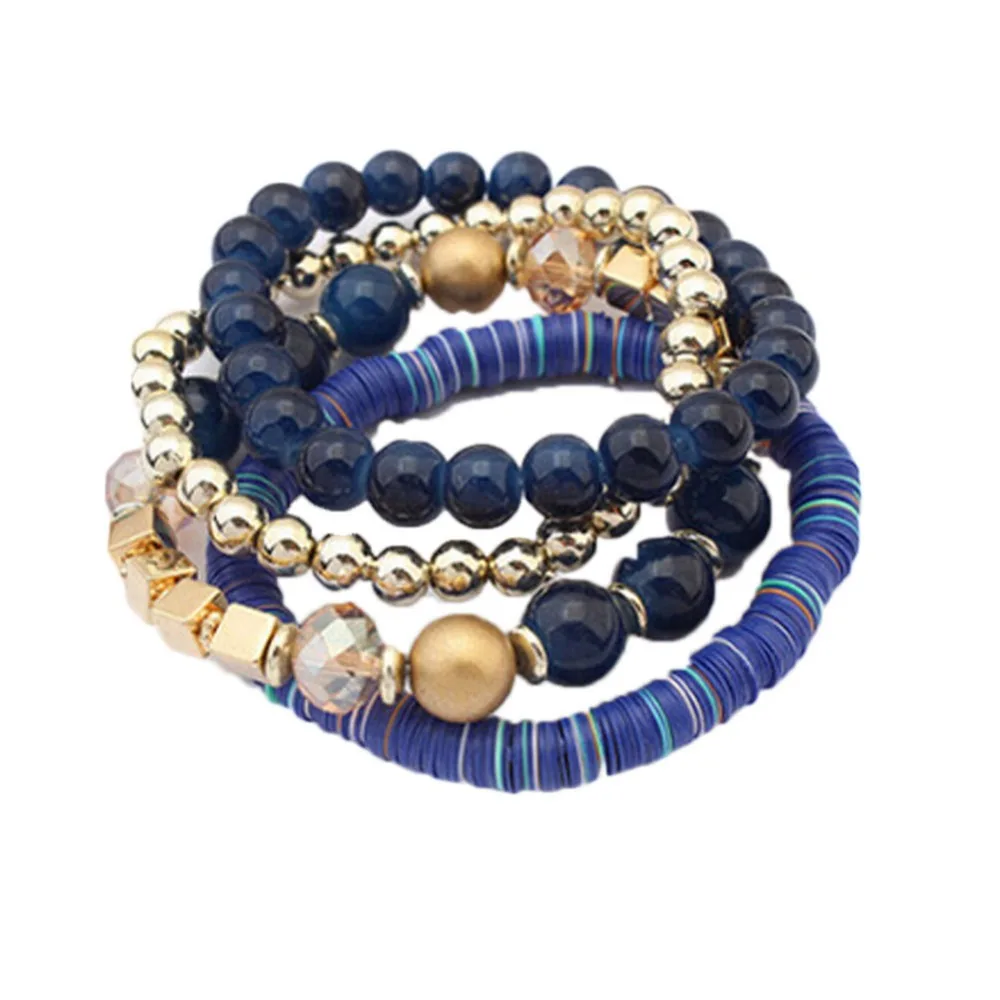 

2017 New Arrival Summer Style Fashion Multi-layer Handmade Beaded Bracelet Charming & Fine Elastic Bracelets