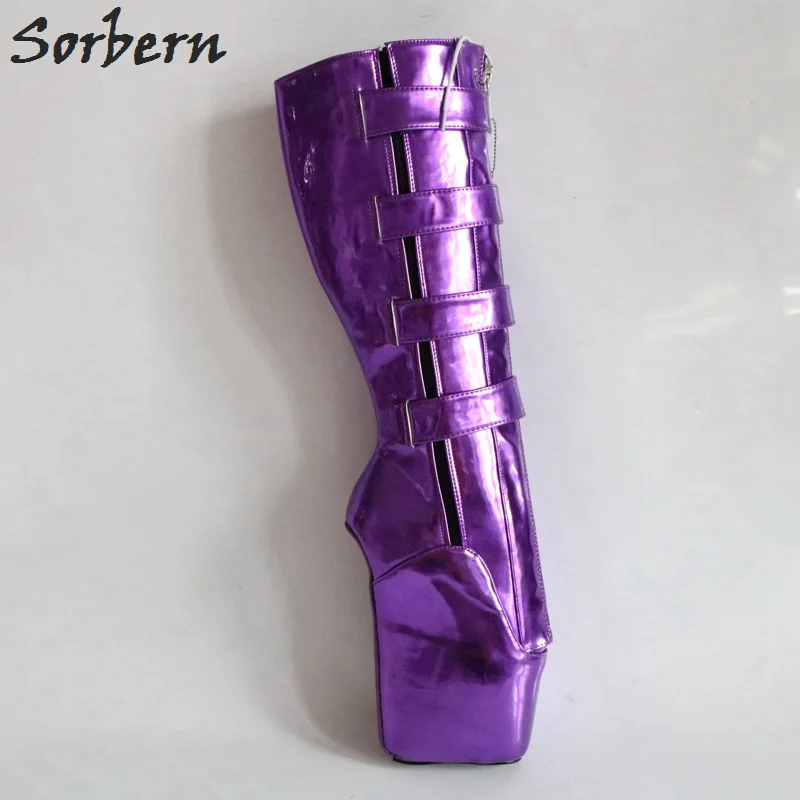 metallic purple boots