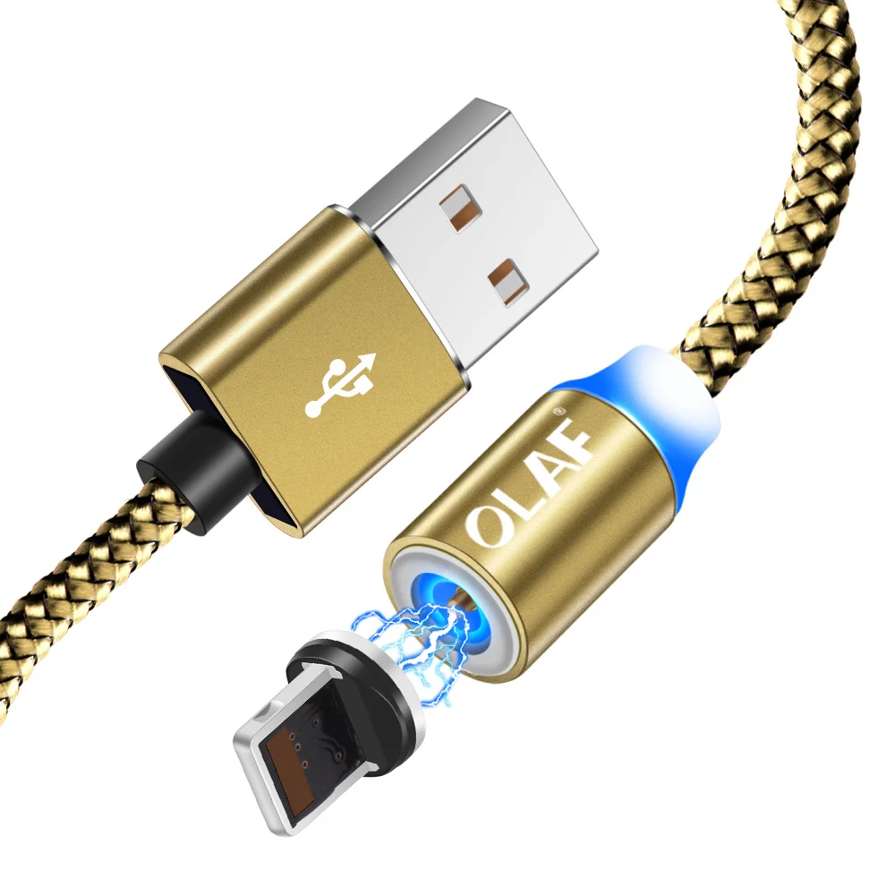 Магнитный usb-кабель OLAF 1 м 2 м 8-контактный кабель для быстрой зарядки USB для iPhone 6 7 8 Plus X XR XS XSMax Магнитный светодиодный шнур для зарядного устройства