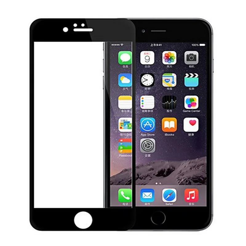 Твердость 9H закаленное стекло для iPhone 6 6s 7 7 Plus защитная пленка полное покрытие из черного белого золота и розового золота
