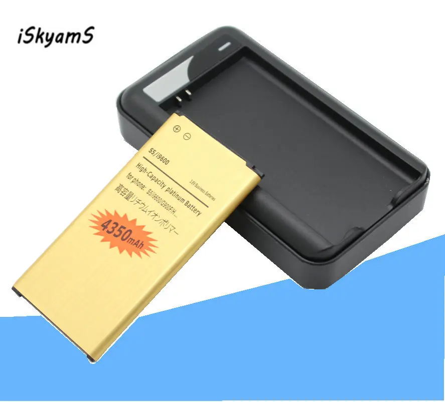 ISkyamS 1x4350 мА/ч EB-BG900BBE EB-BG900BBC-ионная Золотая батарея + зарядное устройство для Samsung