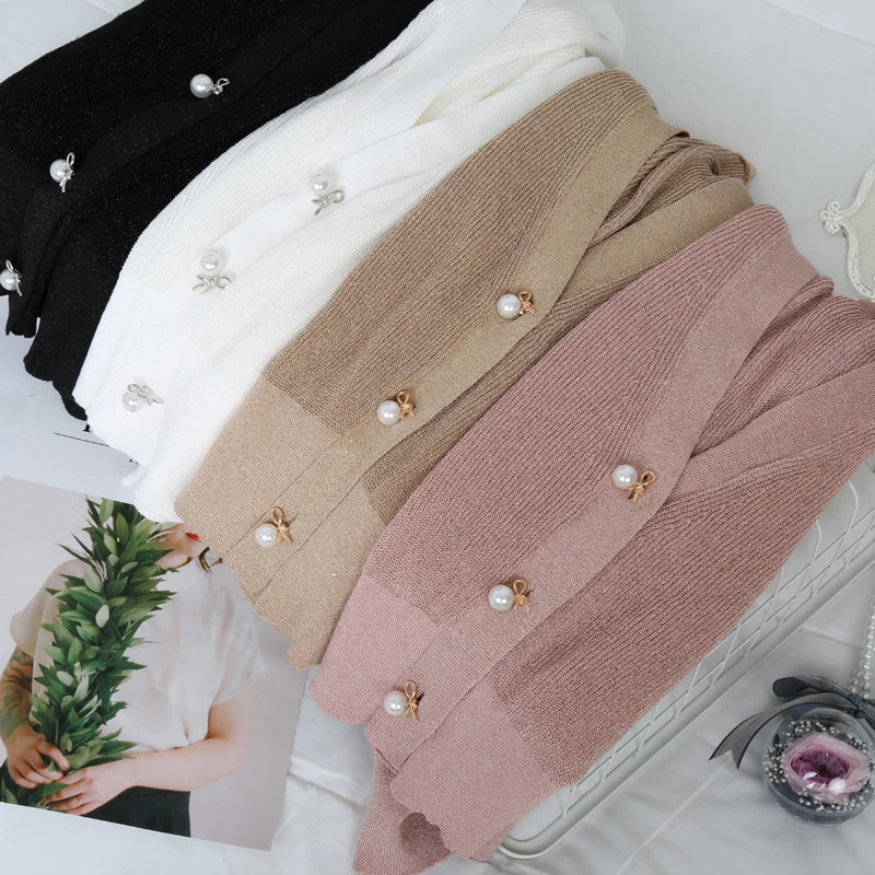 2019 Spring Autumn Knitwear Cardigan Jacket Women V Collar Thin Sweater Knitted Sunscreen Girl Lady Holiday Beach Tops Coat |