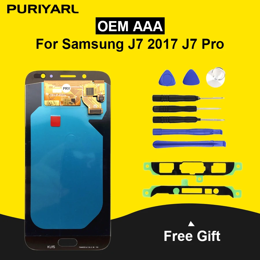 

AAA LCD Display Replacement For Samsung Galaxy J7 Pro 2017 J730 J730F LCD Screen Display Touch Screen Brightness Adjustment