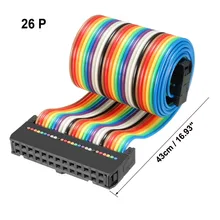 Uxcell 1 шт. 26 контактов цвет радуги 43 см 48 см 118 см 128 см длина 2,54 мм Шаг Гибкая Плоская Лента перемычка Кабель внутренняя проводка