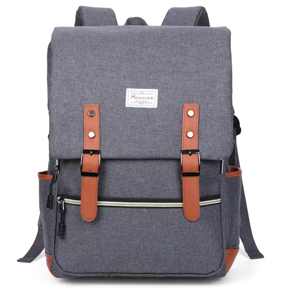 modoker vintage laptop backpack with usb charging port