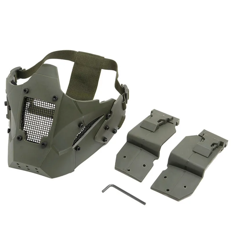 WoSporT Anti-Pressure Lightweight Tactical Half Face Mask Double Regulation Air Permeability Impact Resistance Iron Warrior