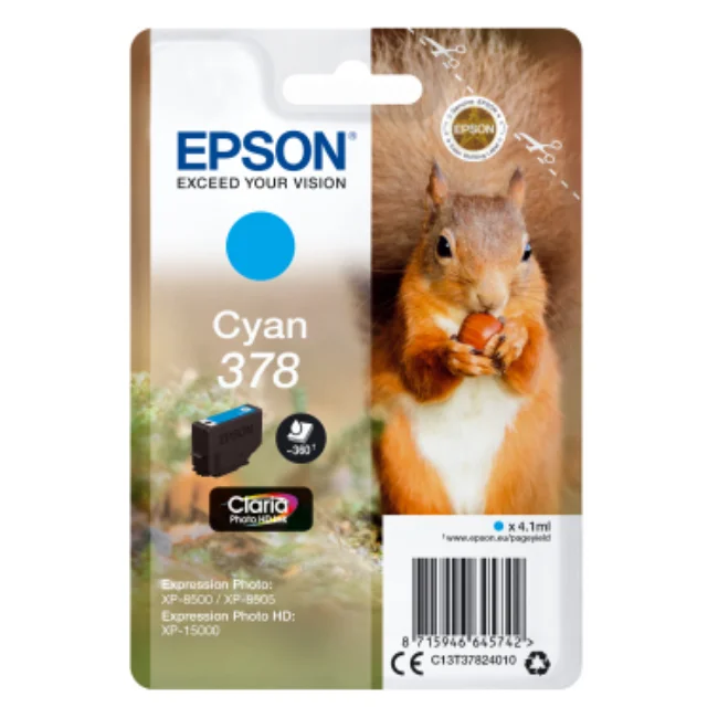Epson Singlepack Cyan 378 Claria Photo HD чернила оригинал голубой -Expression XP-8500-Expression XP-15000 |