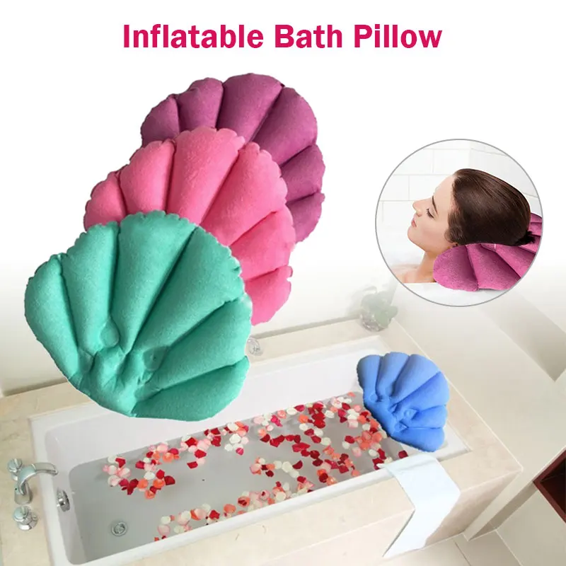 

Inflatable Bath Spa Pillow Bathroom Head Back Neck Cushion Bathtub Rest Relaxing Pillow New Bathroom Products Home