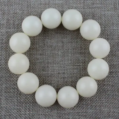 

Natural white Bodhi root 20mm white jadeite Bodhi seeds Buddha beads bracelet polished high density men and women jewelry gift