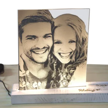 

Personalized Lamp with thy photo. IDEAL GIFT weddings order, Birthday, Life Partners. Diagonal Picture and text above