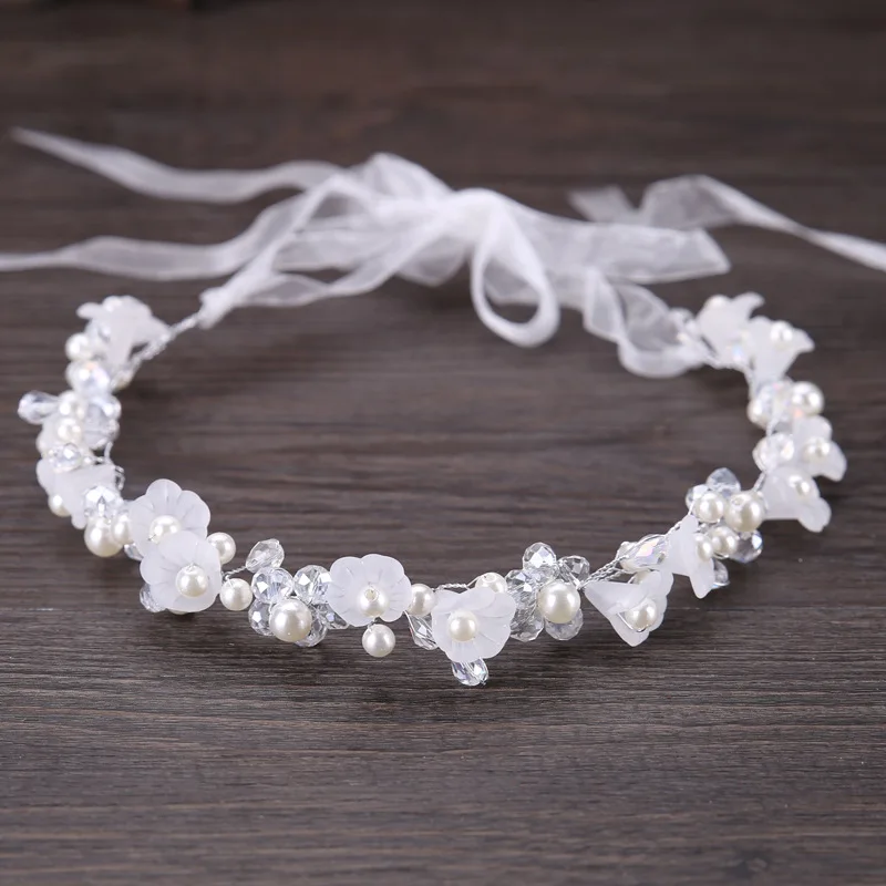 

FORSEVEN New Hairbands For Bride Crystal Pearl Floral Headdress Hair Accessories Wedding Hair Tiara Crown Hair Band haarspelden