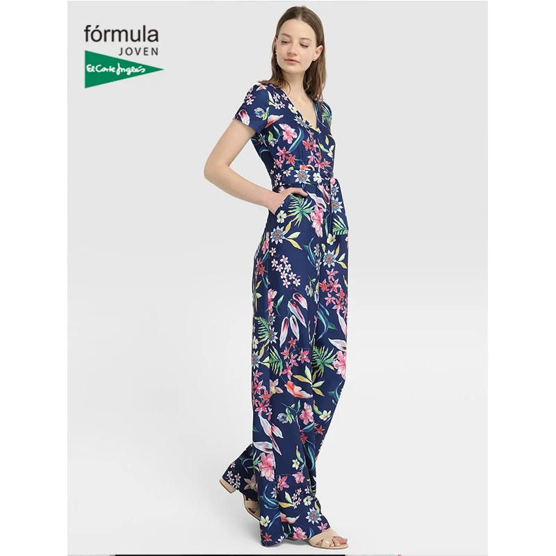 Fórmula Joven mono de mujer estampado Tropical y de hebilla ropa de calle cómoda moda Casual Streetwear|Overoles y mamelucos| - AliExpress