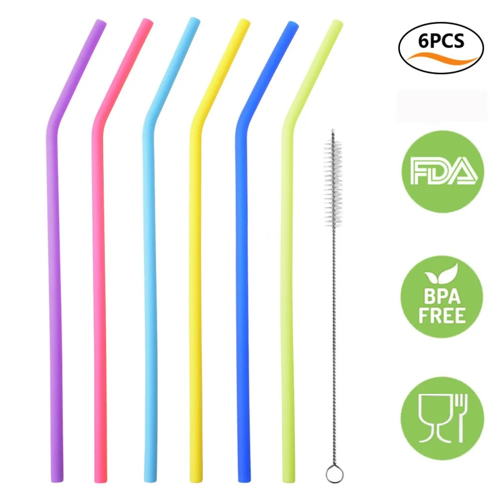 Uarter BPA Free Eco Reusable Drinking Straws Set Foldable Straight