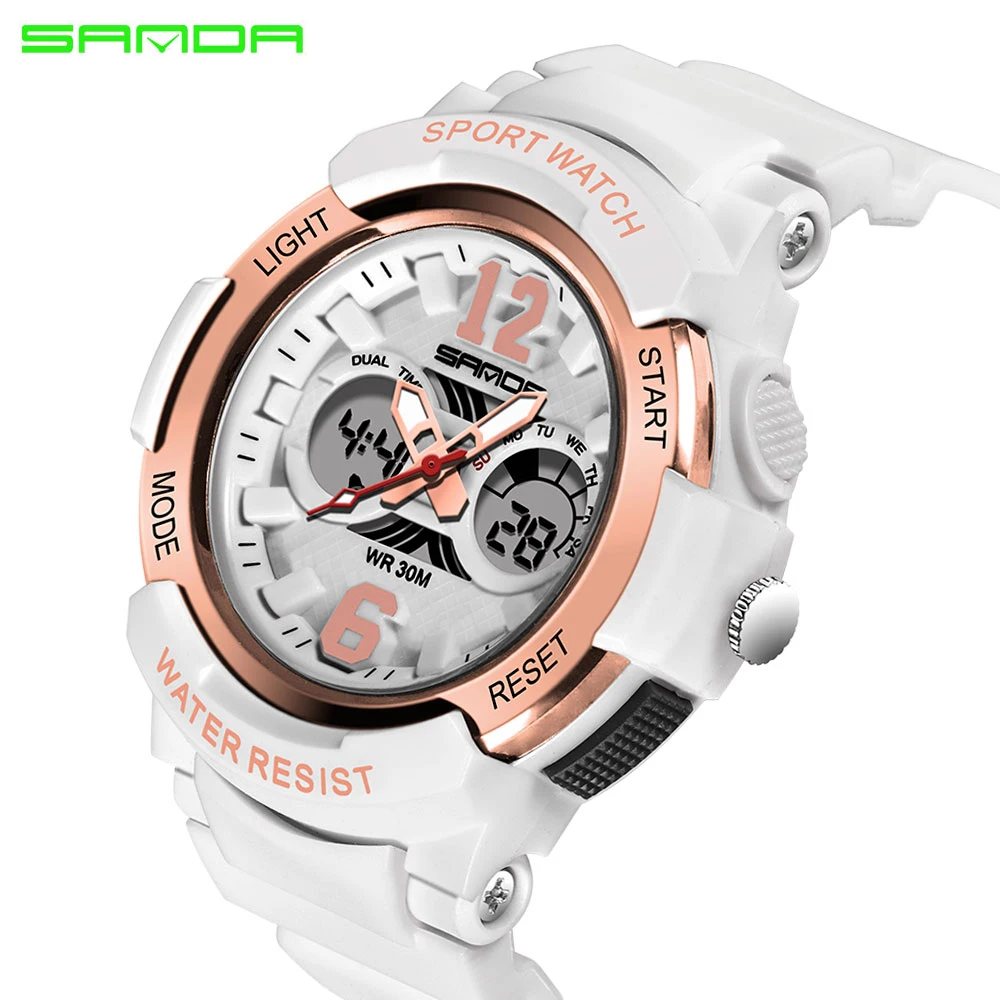 Сандалии спортивные часы Для женщин часы известного Элитный бренд женские часы электронные светодиодный цифровой наручные часы Montre Femme