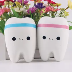 Новые 11 см Kawaii зуб jumbo замедлить рост телефон Бретели для нижнего белья мультфильм зубы синий/розовый зуб хлеб для телефона/ mp3/сумка Шарм