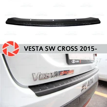 Для Lada Vesta SW Cross-защитная пластина на задний бампер порога автомобиля Стайлинг украшения Накладка аксессуары