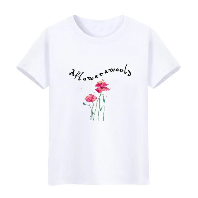 2017 Fashion Women's T shirt Flower Letter Print summer Tee Shirt Short ...