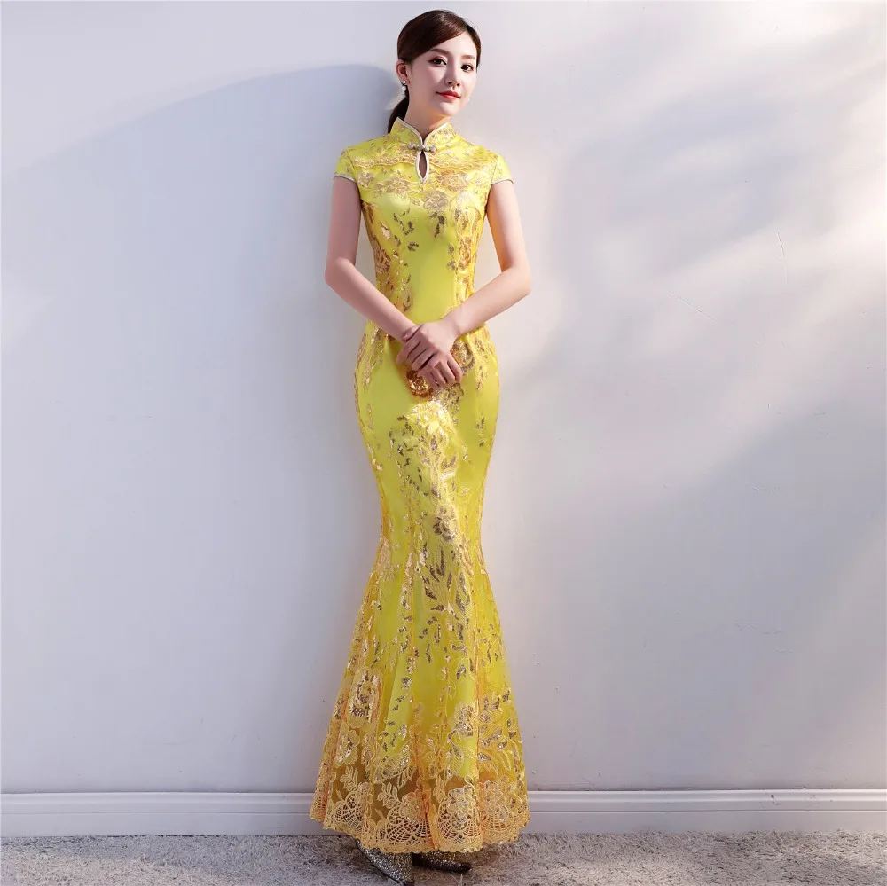 Shanghai Story Lace Long Prom Lace Dresses Evening Gowns with Sequins Shanghai Story Lace Long Prom Lace Dresses Evening Gowns with Sequins