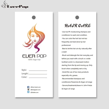 

500pcs Customized Logo Luxury Virgin Hair Packaging Paper hang Tag,Custom Brand Name Printing Women Human Wig Price Swing Tags