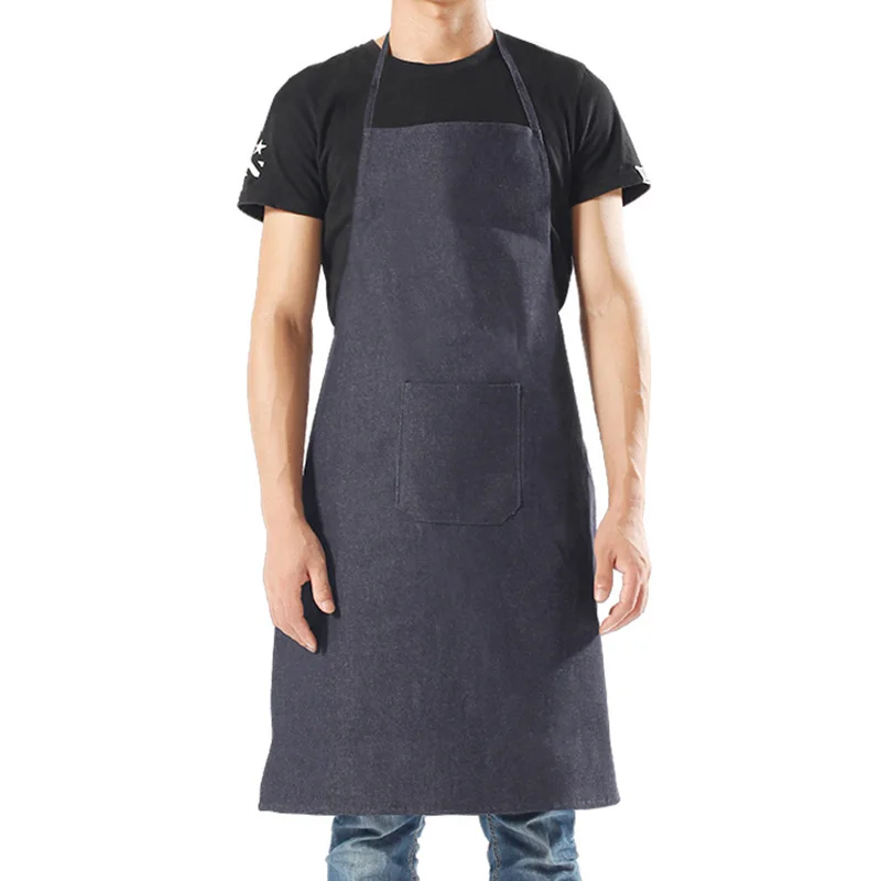 

Coffee Shop Work Chef Aprons Denim Chef Bib Restaurant Aprons Household Cleaning Accessories Men Women Kitchen Cooking Apron