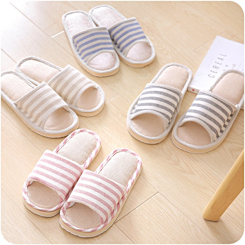 

Sunrise slippers summer flax slippers B488 indoor skidproof couple thick bottom slippers for men and women