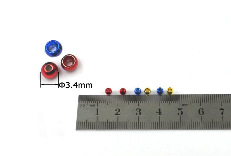 MNFT 100 шт Красный Синий Золотой латунный шарик Fly Привязка рыболовства диаметр размер 3,4 мм