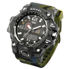 Лидирующий бренд Для мужчин спортивные часы Dual Дисплей Аналоговый Цифровой светодиодный электронный Кварцевые наручные часы Водонепроницаемый плавание военные часы