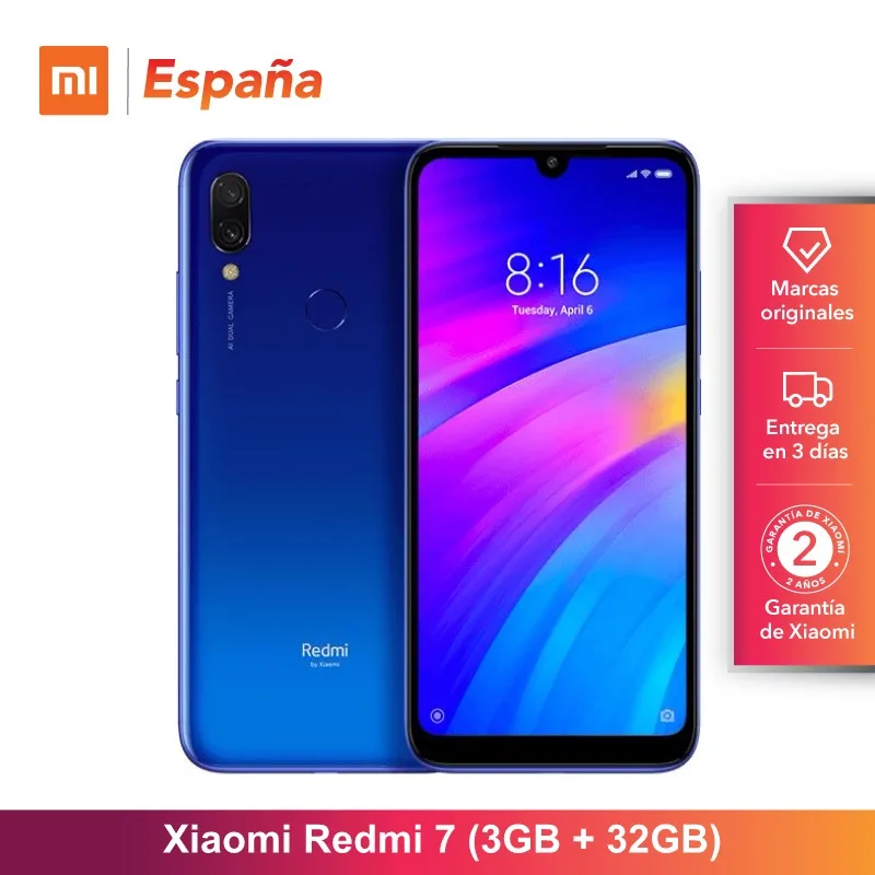 [Versión Global para España] Xiaomi Redmi 7 (Memoria interna de 32GB, RAM de 3GB, Batería de 4000mah)