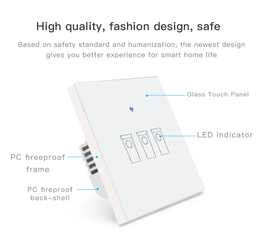 EJLINK EU UK Smart Wifi Switch Wall Touch Light Switch TouchWiFiAPP Remote Control Smart Home Controller Work with Alexa (8)