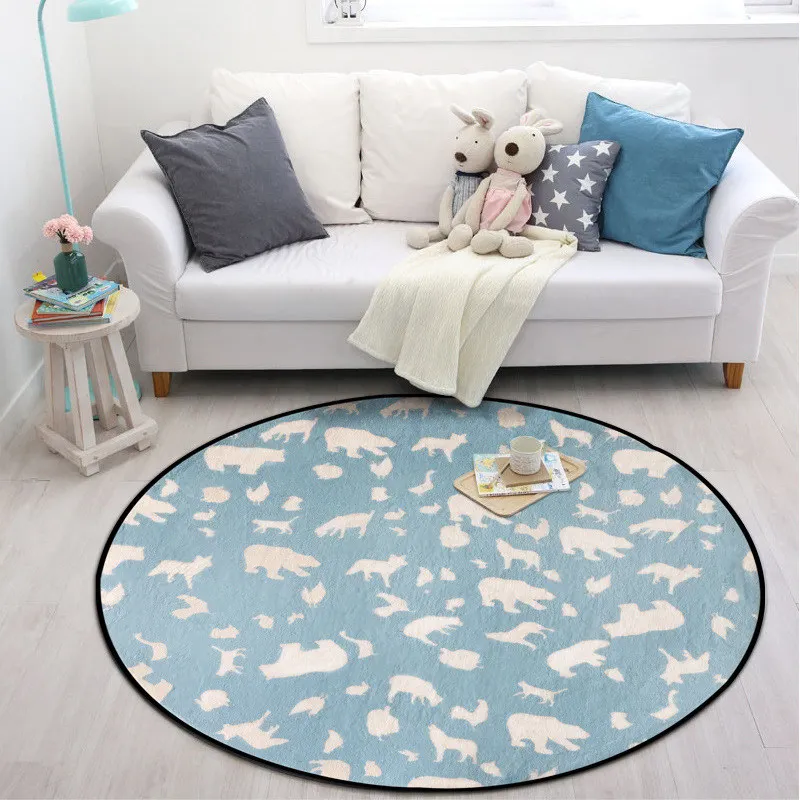 Удобные мультфильм животных одеяло для ползания ковры Детская комната Декор милые мягкие детские играть ковры ползучие коврики 120*120 см