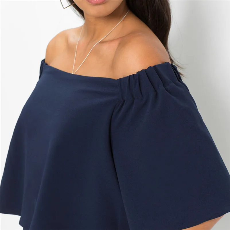 Fashion summer jumpsuit woman 2018 Off Shoulder Sleeveless Beach Jumpsuit Ladies Beach Romper Trouse pantaloni siamesi A23#N (8)