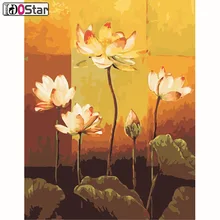 Безрамное изображение лотоса DIY картина маслом по номерам, живопись и каллиграфия современная картина домашний декор