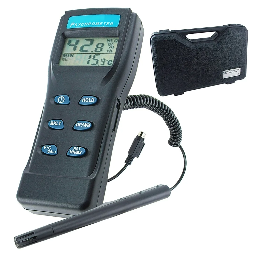 Digital Psychrometer 1060degC ( 4140degF) Range Thermo Hygrometer