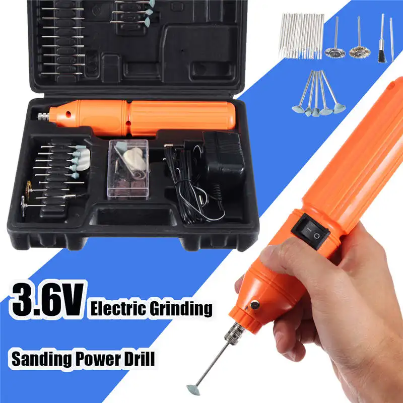 10000rpm 3.6V Mini Electric Grinding Drill DIY Carving Grinding Polishing Drilling Power Tool High Speed Multi Rotary Tool Set haoli wireless portable electric mini drill carving polishing grinding drilling tool variable speed liuthium battery rotary tool