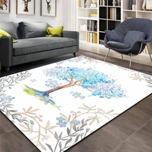 Else синие цветочные Весенние деревья рамка с цветочным узором 3d печать Нескользящая микрофибра Гостиная декоративный современный моющийся коврик