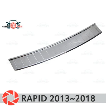 

Plate cover rear bumper for Skoda Rapid 2013~2018 guard protection plate car styling decoration accessories molding stamp