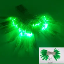 Светодиодный гирлянды зеленый лист 5 в 5 м 50 шариков год/Свадьба/День рождения световые украшения для вечеринок с батарейным блоком