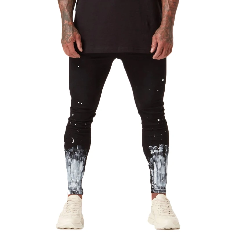 Gingtto Рваные джинсы для Для мужчин Тощий Slim Fit ботильоны плотно свет Вес супер