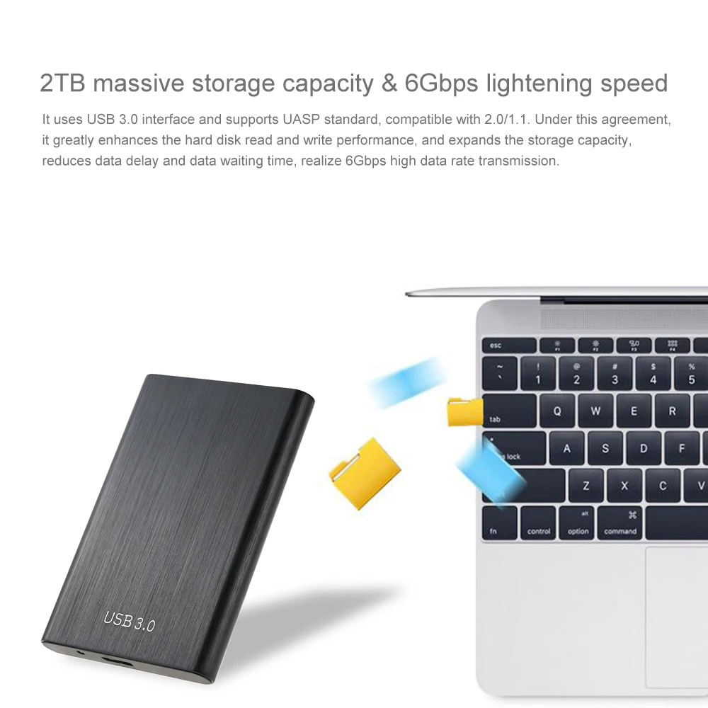Алюминиевый 2 ТБ 2," чехол для SSD, HDD жесткий диск SATA to USB3.0 конвертер адаптер карта корпус для внешнего жесткого диска Caddy+ USB кабель