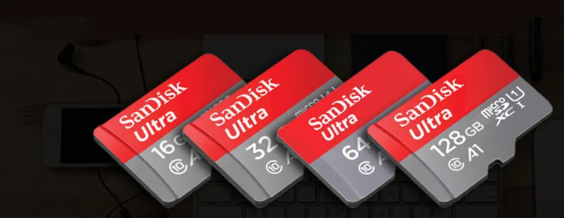 SanDisk Ultra A1 карты памяти MicroSD 200 ГБ 128 ГБ 64 ГБ 32 ГБ 16 ГБ MicroSDHC/SDXC UHS-Я 98 МБ/с. карты памяти Micro SD картао де memoria