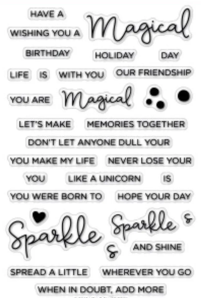 

Sparkles Script Stamp Or stamp for DIY Scrapbooking/Card Making/Kids Fun Decoration Supplies A644