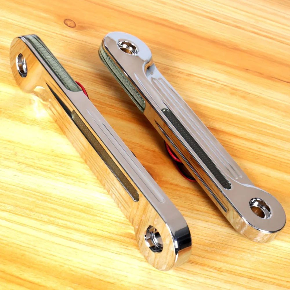  Chrome LED Shallow Cut Flush Fork Turn Signal Brackets For Harley Touring Electra Street Glide 2014 - 32941206696